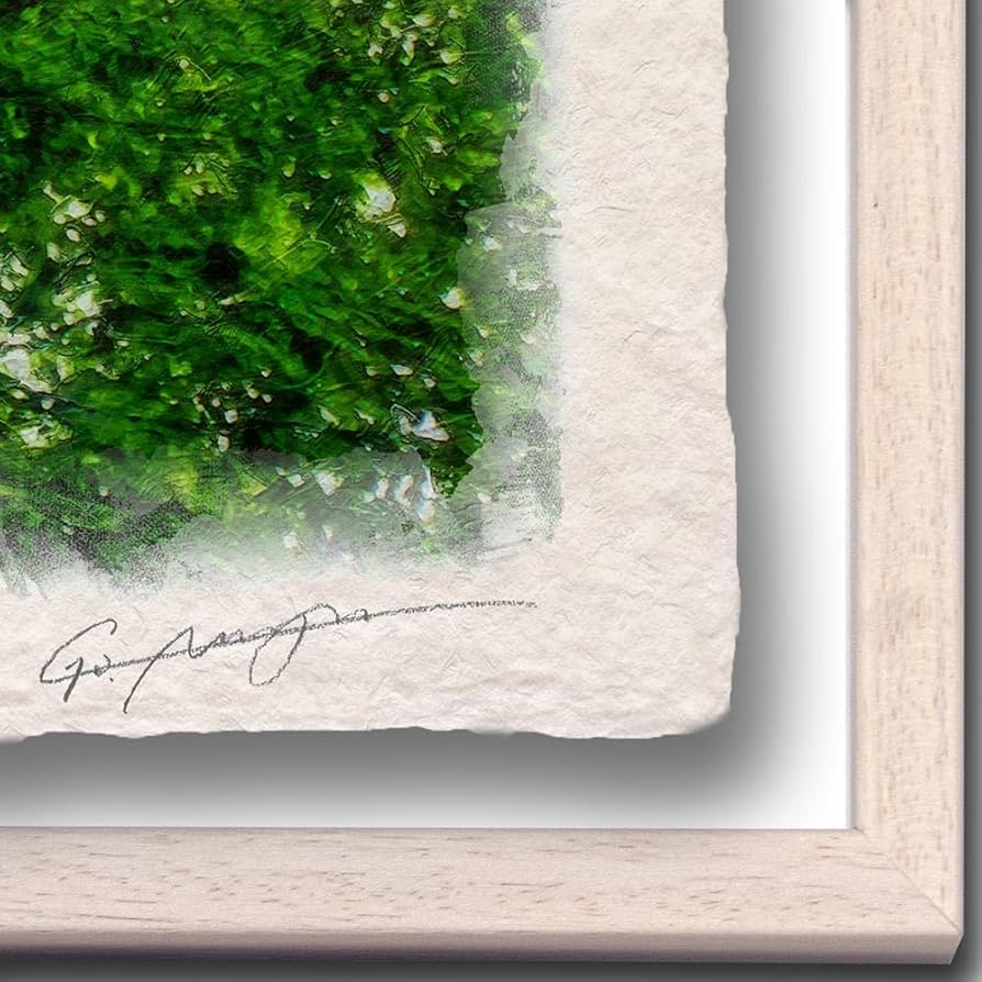 作家なし『インテリアアート「和紙-緑」』 絵画 絵画 インテリア 風水 玄関 おしゃれ 和紙の絵写真 「河童橋と